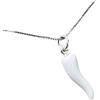 Generic Collana Cornetto Corno Bianco Portafortuna Uomo Donna In Argento 925 Idea Regalo (45)