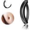 ZS Piercing per ombelico da donna, in argento Sterling 925, 14 G, con chiusura a scatto, dorato, curvo, gioiello per il corpo, 10mm, Argento sterling, Non pietra preziosa