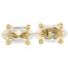 LKBEADS Orecchini a bottone in quarzo ialino naturale in argento sterling 925 placcato oro | orecchini ovali, orecchini a bottone in stile minimalista per donna | LKSTD_0174