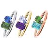 UIDMEN Anello personalizzato con 2 pietre di nascita, anello per la mamma in argento Sterling 925, zirconi personalizzati | regali per la festa della mamma, compleanni per la nonna, nonna, amica