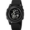 TONSHEN Sportvio Digitale Unisex Orologi da Polso Uomo e Donna 50M Impermeabile Outdoor Militare Tattico Elettronico Doppio Tempo Plastica Orologio (Nero 2)