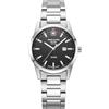 swiss alpine military Orologio da donna analogico al quarzo 7767.1 acciaio inossidabile, Acciaio/Acciaio/Nero - 1137sam, Bracciale