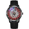 FANMIS Orologio da polso da uomo di lusso con ruota della roulette automatico meccanico Hollow Skeleton Dial Design Orologi in acciaio inossidabile impermeabile Business Luxury Automatic Self-Wind