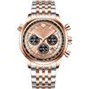 Poedagar Orologi da uomo d'affari luminoso data impermeabile cronografo al quarzo orologio da uomo moda in acciaio inossidabile orologio sportivo da uomo, Oro Rosa Oro, Bracciale