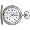 Lorenz Treno 030222AA - Orologio da taschino al quarzo in acciaio inossidabile - Quadrante con numeri arabi - Inclusa nella confezione stand per appoggio e catena in acciaio