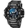 Gosasa Orologio sportivo da uomo con quadrante grande, militare, S-Shock, impermeabile, retroilluminazione, sveglia, cronometro Caratteristiche: robusto orologio da polso per allenamento,