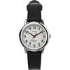 Timex Easy Reader TW2V75300 - Orologio da donna, con cassa color argento, cinturino nero in pelle ecologica e quadrante bianco