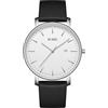 Burei Orologio Automatico di Lusso da Uomo in Vetro di Zaffiro in Acciaio Inox con Calendario per Uomo, Minimalista