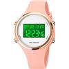 Forrader Orologio digitale da donna, alla moda, sportivo, impermeabile, con cinturino in silicone, cronometro, sveglia, calendario, LED, multifunzione, orologio da polso da donna