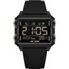 Forrader Orologio digitale quadrato da uomo con numeri grandi, quadrante grande, orologio da polso per uomo e donna, impermeabile, LED, unisex, elettronico, con sveglia, data, cronometro, Cinturino