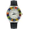 GlassOfVenice Orologio Serena Murano Millefiori Con Cinturino In Pelle - Nero
