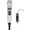 BROLEO Microfono Senza Fili a Mano, Set Microfono Senza Fili Chip di Elaborazione DSP Orientamento Cardioide Bianco per Trasmissione in Diretta