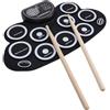 Pyhodi Batteria Elettrica per Bambini con 9 Pad, Altoparlante Integrato Ricaricabile, Batteria Portatile Pieghevole, Batteria Elettronica con Jack per Cuffie, Include 7 Toni di