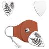 UNICRAFTALE 1 plettro per chitarra personalizzato, portachiavi inciso su un lato, in acciaio inox, con custodia in pelle PU, plettro per chitarra