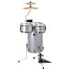 XDrum Club Cocktail batteria con fusti in acero a 7 strati, Silver Sparkle | Set da club compatto, Bass Drum/Tom 15 x 26, Hi-Hat 10, Crash/Ride 15, Cowbell 5, doppia catena
