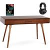 Classic Cantabile DP-730 WN - Pianoforte Digitale set 88 Tasti pesati Tastiera Ponderati Azione del Martello - Tavolo con pianoforte elettrice incorporato - Con pedaliera, cuffie - USB MIDI