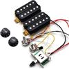TSTS Cablaggio precablato Pickup Humbucker Per Chitarra Con Interruttore A 3 Vie Potenziometro 500K Cablaggio 1T1V Precablato Nero/Bianco(Black)