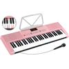 McGrey LK-6120-MIC Tastiera - Tastiera per Principianti con 61 Tasti Luminosi - 255 Suoni e 255 Ritmi - 50 Brani Demo - Microfono Incluso - Rosa