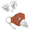 UNICRAFTALE Strumento Musicale Plettri per Chitarra A Doppio Lato Set per Chitarra A Plettro 1PC Portachiavi per Plettro per Chitarra In Acciaio Inossidabile con Custodia In Pelle PU Marrone Plettri