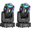 Coolighine 2PCS Teste Mobili LED 150W Beam Luci da Discoteca Rotazione di 360° RGBW illuminazione per Natale DJ Bar Halloween Compleanno Discoteca