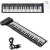 RANRAO Pianoforte pieghevole arrotolabile flessibile, 49 tasti portatile morbida tastiera elettronica organo altoparlante incorporato pianoforte per musica pianoforte pratica