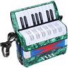 Domary Fisarmonica 17 Tasti 8 Bassi Strumento Musicale per Pianoforte per Principianti Leggero Resistente Durevole Cinturino Regolabile Bambini Rosso Blu Verde Blu Navy (Verde)