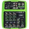 Pronomic Mini4 Mixer USB - Mixer 4 Canali Alimentato via USB - 2 Canali con Combo Jack - Ingresso Stereo - Media Player/Recorder con Bluetooth e USB - Interfaccia Audio - Verde