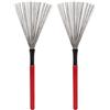 CDQL Spazzola per Batteria, Filo di Acciaio, Manico in Legno di Acero, Strumento a Percussione, Kit di Accessori per Strumenti, per Batterista Acustico Cajon (Rosso)