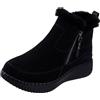 Skechers Wilshire Blvd-Fresh Zip, Stivaletto Donna, Nero/Nero, 35 EU