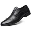 KYOESCAI Eleganti Scarpe da Sposa da Uomo Scarpe Oxford Stringate Derby Basse Oxford Vintage Scarpe Brogue Uomo,Nero,38 EU