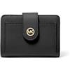 Michael Kors Portafoglio tascabile compatto da donna Mk Charm Small Tab, nero, taglia unica