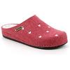 GRÜNLAND il benessere è naturale Grunland Reps CI1792 A6 Amarena Ciabatte Pantofole Invernali Donna Feltro Lana Cotta Cuori Rosso Leggere Calde Zeppa 3 cm Tirolesi (Numeric_38)