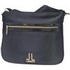 Before by Luigi Benetton Borsa Donna LANCETTI Sacca Tracolla in Tessuto tipo Raso riporti in Vernice Tracolla in Tessuto Personalizzata Regolabile Dimensioni: 34 X 28 X 11 cm. ART. LB23W-103-4 LINEA FAKTEN (NERO)