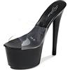 GAOword 15 cm / 5,9 Pollici da Donna Super Alto Tacco a Spillo Tacchi Alti Moda Tacchi Alti-Nightclub Aperti Toe Tacchi Alti Piattaforma Sexy,Nero,43 EU