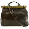 Dream Leather Bags Made in Italy Genuine Borsa Da Medico In Pelle Colore Moro - Pelletteria Toscana Made In Italy - Business