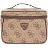 GUESS Toiletry Train Case Latte Logo/Brown