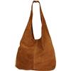 Genuine Leather AMBRA Moda WL818, pochette, borsa a tracolla, shopper, da donna, in vera pelle, Marrone (Marrone cognac), X-Large