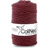 ColiNea, cordoncino in cotone con anima in cotone, intrecciato, 5mm, 100m (bordeaux, 100m)