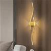 AstrizLamp Applique da Parete LED Interno, Moderna Oro Lampada da Parete soggiorno Linea Lunga Up Down Lampada a Muro Alluminio 3 Colori Dimmerabili per Camera da Letto Soggiorno Corridoio 60cm