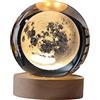 LOVIVER Lampada Da Notte con Sfera di Cristallo Mm con Base per Ornamento Da Soggiorno, Luna