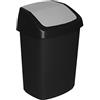 Curver 229392 Swing Pattumiera in plastica, Nero/Grigio, 33,2 x 41 x 26,8 cm, 25 l