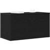 vidaXL Scatola di Stoccaggio Rovere Nero 84 x 42 x 46 cm, Box Organizer Rettangolare per Soggiorno, Soluzione Moderna, Ampio Spazio, Utility Senza Ingombri