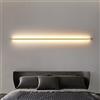 Aoun Lampada da parete a LED moderna in metallo, per esterni interni eleganti lineare, cucina, soggiorno, scala, corridoio (oro, 60 cm)