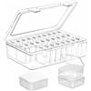 NLONLL 30 Pezzi Piccole Scatola Plastica Trasparente con Coperchio Mini Scatola per Organizer di Piccole Perline Mini Contenitore Trasparente con Coperchio e Custodia Rettangolare per Piccoli Oggetti