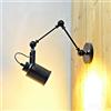 LXHK Lampada a Muro Braccio Lungo, Applique Vintage Industrial Nero, Lampada da Parete Estensibile a Lungo Braccio Retrò, Lampade da Comodino Metallo Nero, per Camera Letto Scale Ristorante