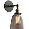 Cozyle Vintage industriale Rame Vetro paralume della lampada da parete Bowl Forma di fumo