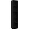 vidaXL Libreria Rovere Nero 40x30x189 cm Legno Massello di Acacia