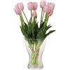 cn-Knight - 20 tulipani artificiali, steli di tulipi realistici al tocco da 16 pollici con foglie finte, tulipi e boccioli finti per centrotavola e ornamento per la casa, matrimonio, rosa