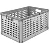 keeeper Cestello da Trasporto, Impilabile, Polipropilene, 64 L, Robert, Nordic Grey (Grigio)