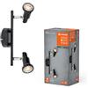 LEDVANCE LED SPOT GU10 2 x 3,4 W, 460 lm, nero, temperatura di colore 2.700 K, colore della luce bianco caldo, design senza tempo, lampada LED sostituibile, ideale per interni, teste regolabili